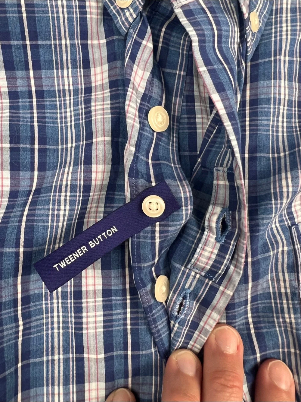 Johnnie-O Shirt Mens XL Deep Water Blue Plaid Button Up 100% Cotton Golf Casual